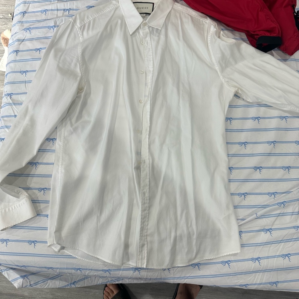 Gucci Men's Crisp White Dress Shirt